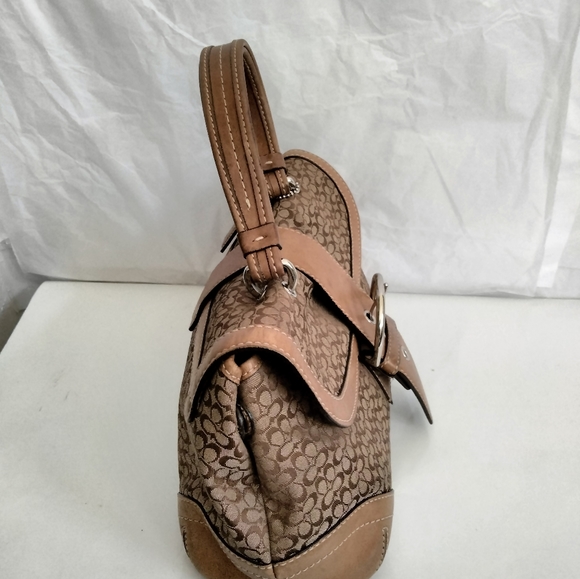 Vintage Coach  Leather canvas monogram Small Handbag - Picture 2 of 16